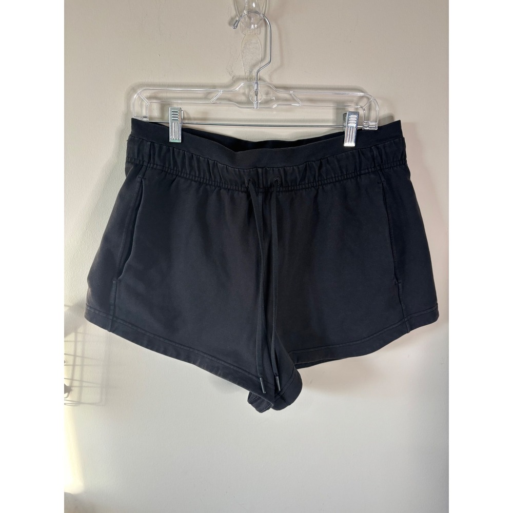Lululemon Inner Glow Short 3" Terry Shorts Women's Size 12 Black LW7BDRS